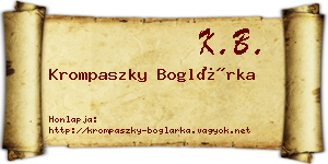 Krompaszky Boglárka névjegykártya