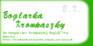 boglarka krompaszky business card